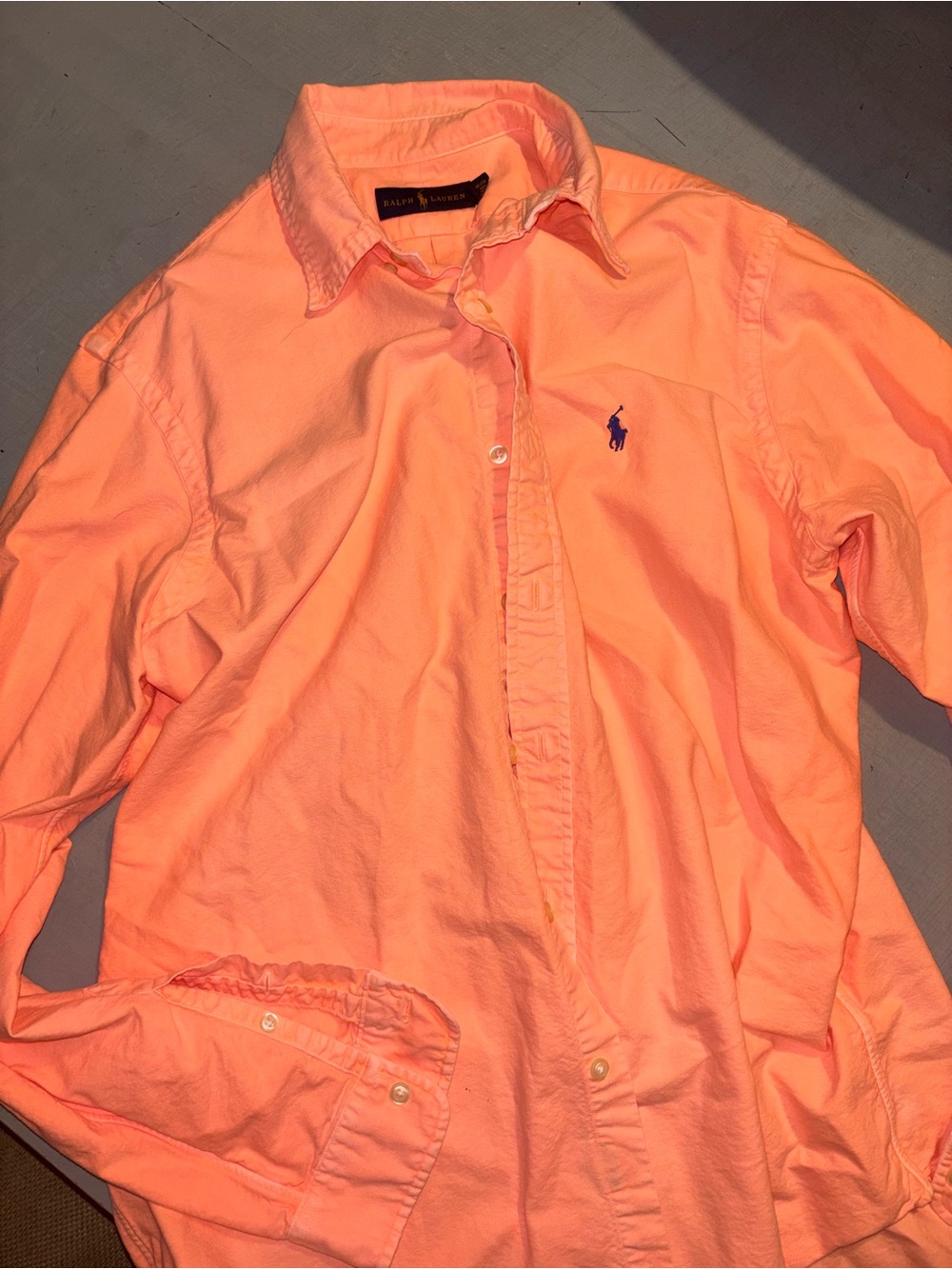 Ralph Lauren Men’s Orange Button-Down Shirt Large